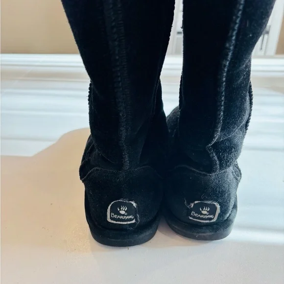 BearPaw Black Suede Winter Boots size 9 - Picture 6 of 12